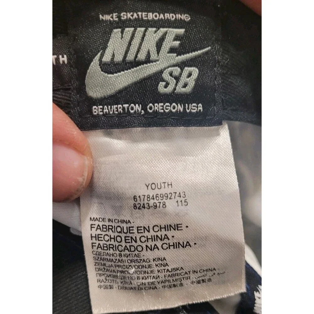 Nike SB Youth Hat Blue Tie Dye Flat Bill Snapback Cap Skateboard Skating